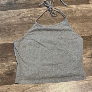 Brandy Melville Gray Sleeveless Crop Tank Top